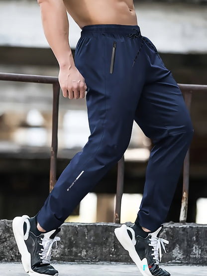 Herren Jogginghose Sportlich Lässig mit Reißverschluss und Print für Frühling und Sommer