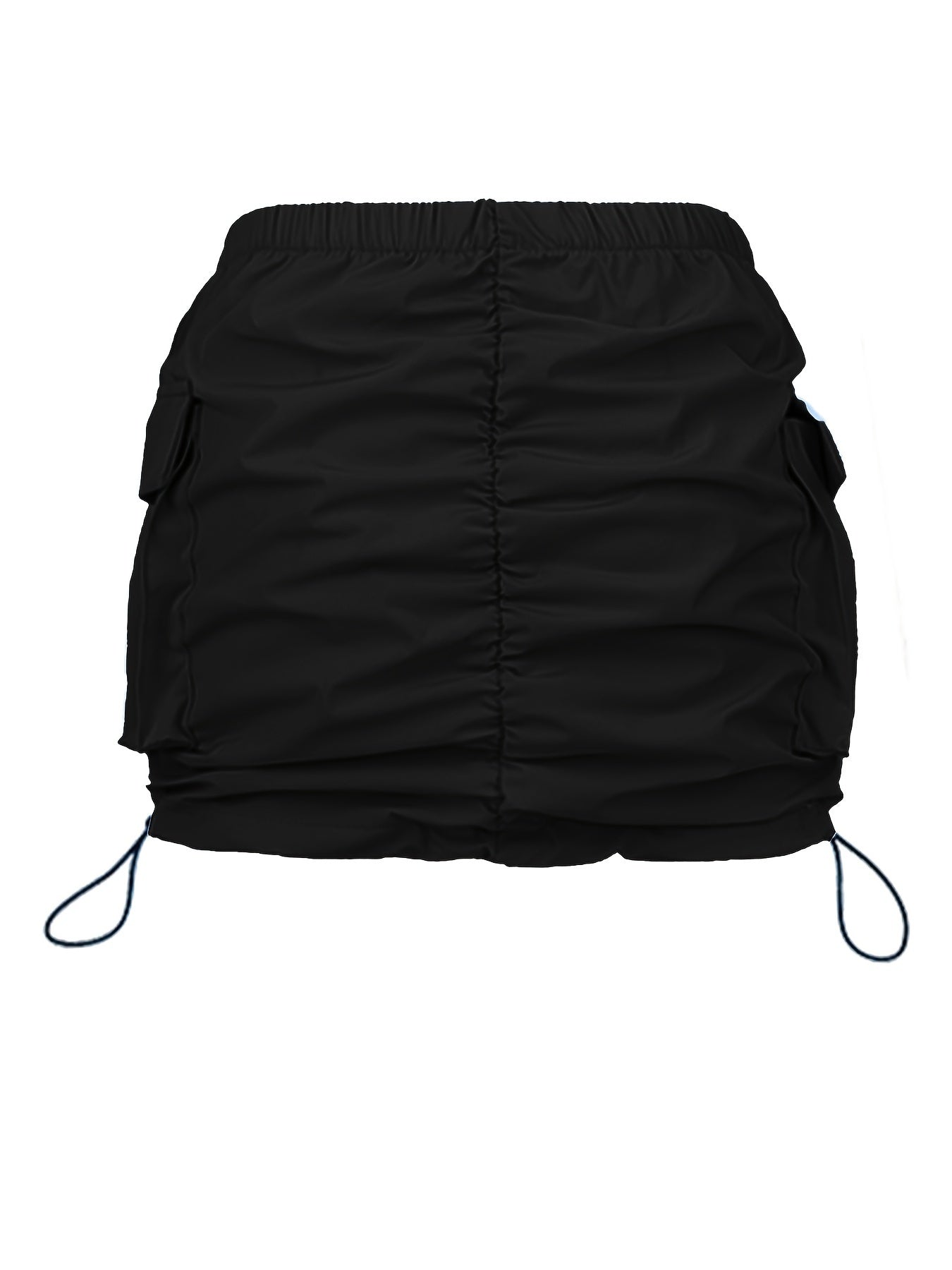 Damen Utility Minirock mit Kordelzug und Cargotaschen – Streetstyle Freizeitrock