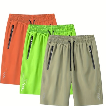 Men's sports shorts with zippered pockets for leisure and training