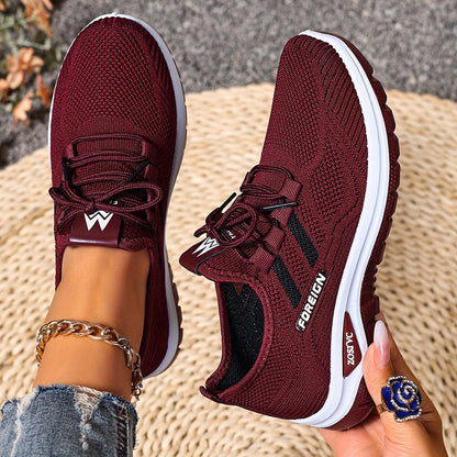 Women's Casual Sneakers with Laces – Comfortable Sports Shoes for Everyday & Fitness