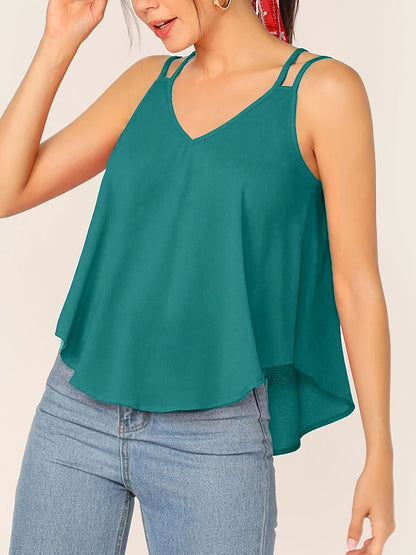 Damen Sommer Spaghettiträger Top mit lockerer Passform und modernem Design – Ideal für Freizeit und Alltag