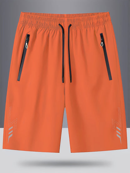 Men's sports shorts with zippered pockets for leisure and training