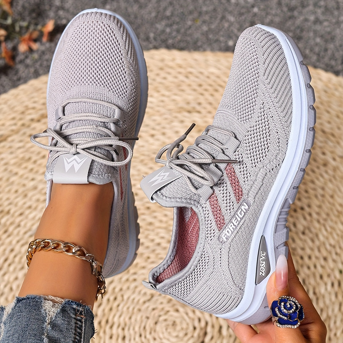 Women's Casual Sneakers with Laces – Comfortable Sports Shoes for Everyday & Fitness