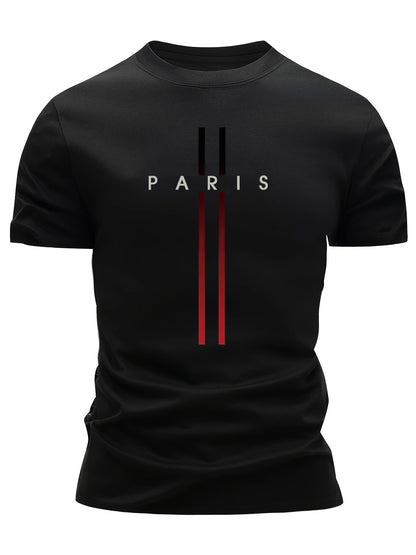 Men's T-Shirt Paris Urban Style – Modern Casual Shirt with Print for Everyday & Sports