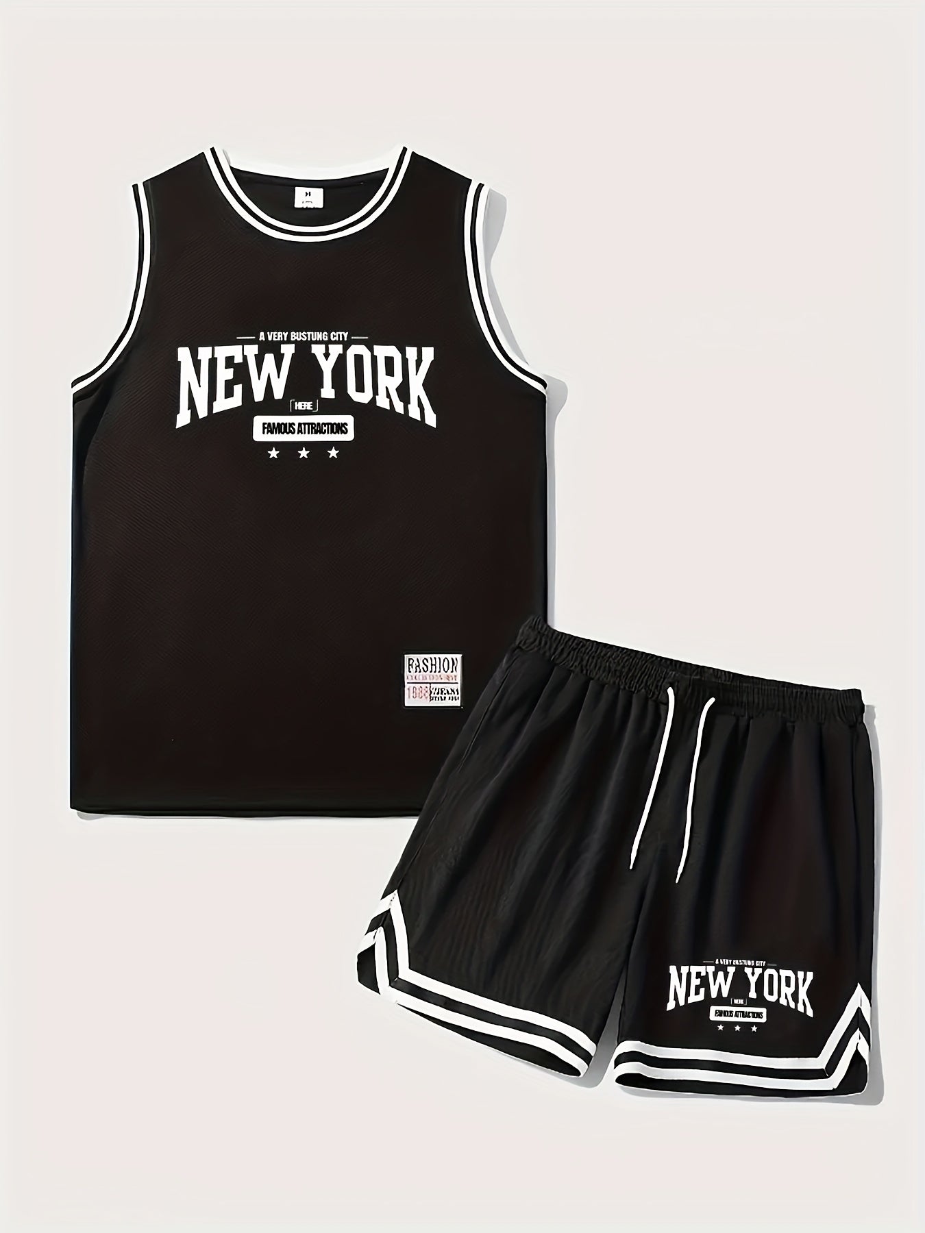 Men's Basketball Training Set New York Print Sports Outfit