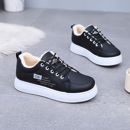 Damen Winterschuhe Halbschuhe Braun Gefüttert Bequeme Sneakers