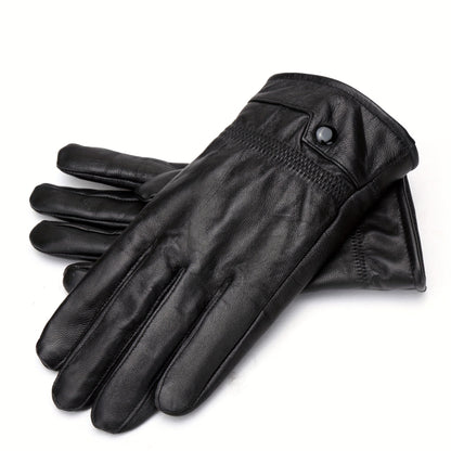 Black gloves with elastic cuffs