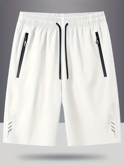 Men's sports shorts with zippered pockets for leisure and training