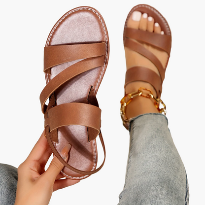 Women's Summer Shoes Casual Flat Sandals with Cross Straps