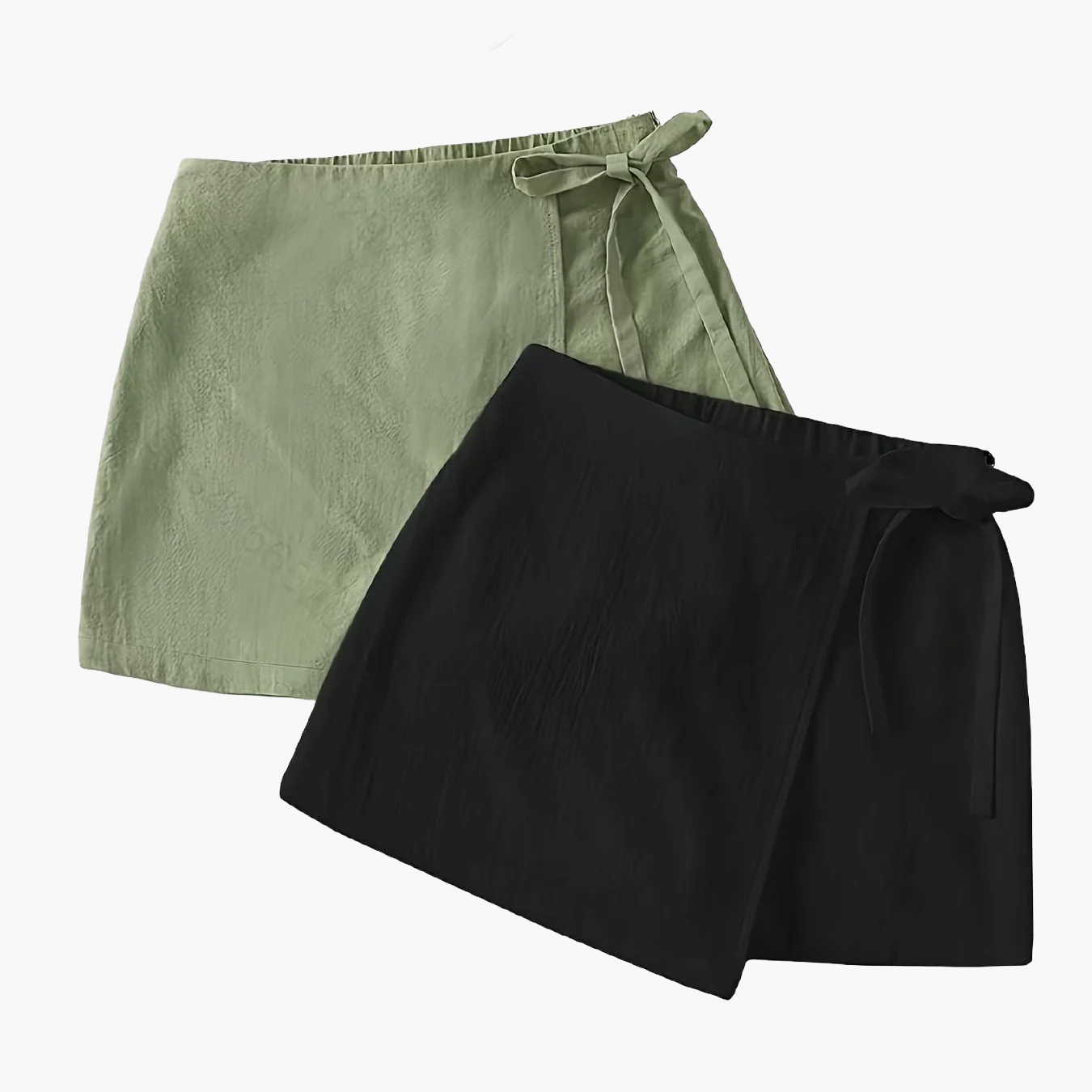 Women's Wrap Skirt with Bow and Tank Top – Elegant Summer Street Style Look