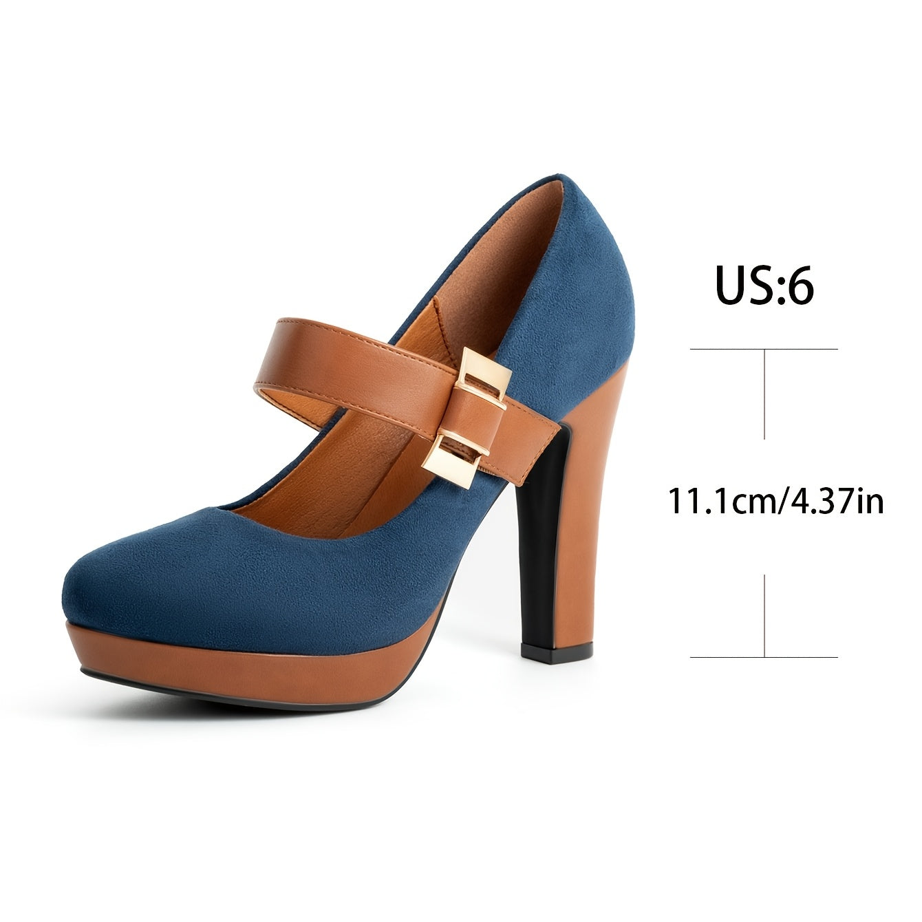Women's Mary Jane High Heels with Block Heel Elegant for Office and Occasion