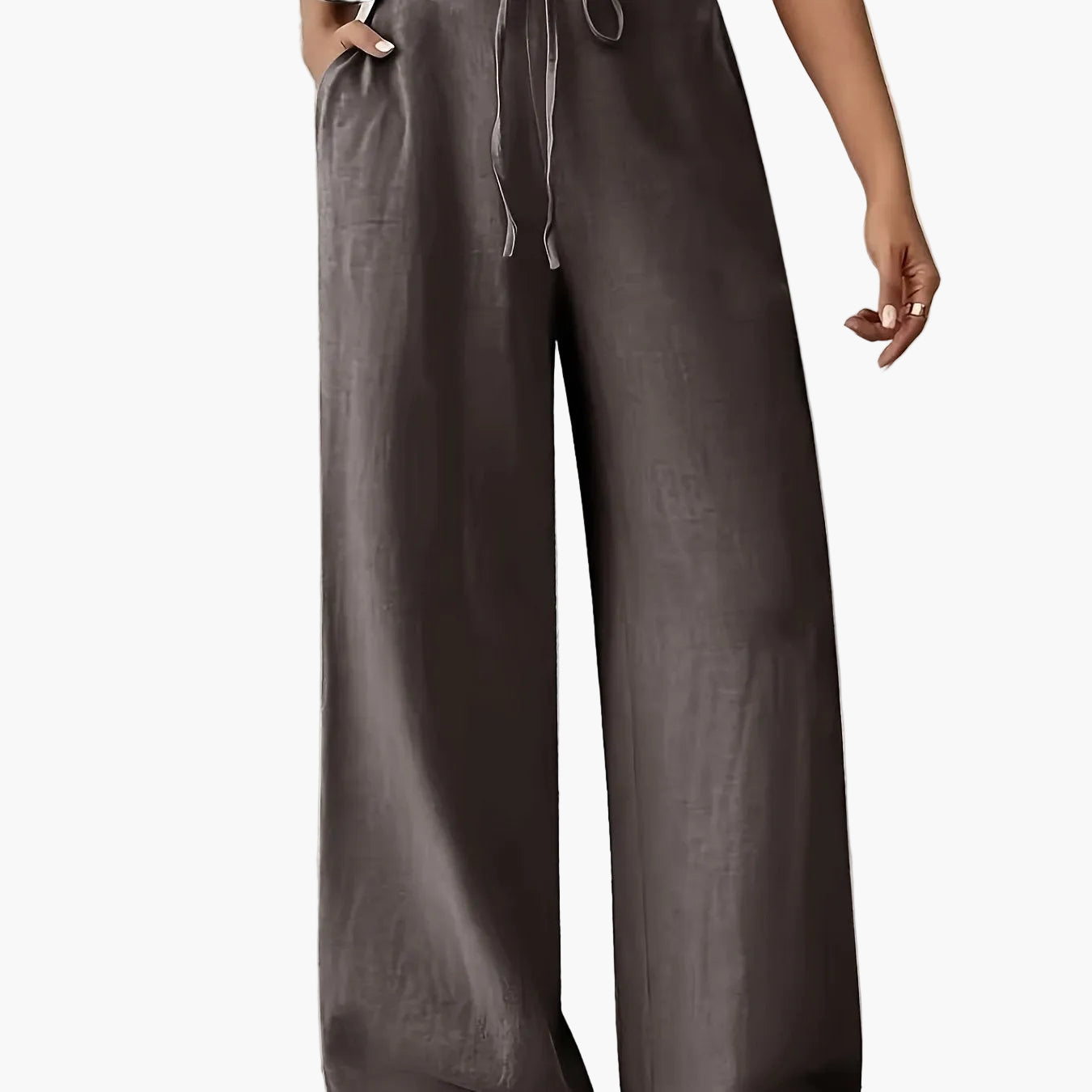 Women's Wide-Leg Pants with Drawstring – Casual Leisurewear for Everyday and Weekends