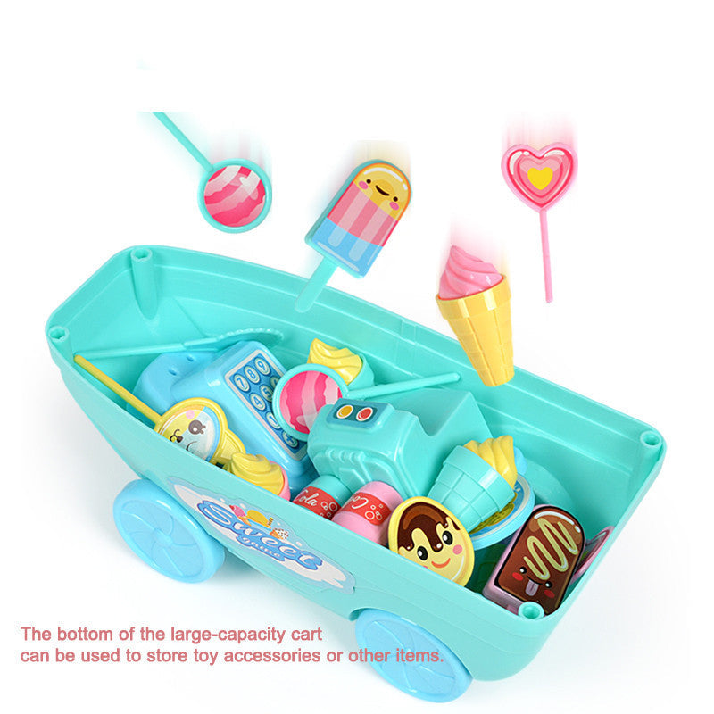 Children's Toy Ice Cream Cart Role Play Candy Stand for Boys and Girls – Educational Toy with Cash Register