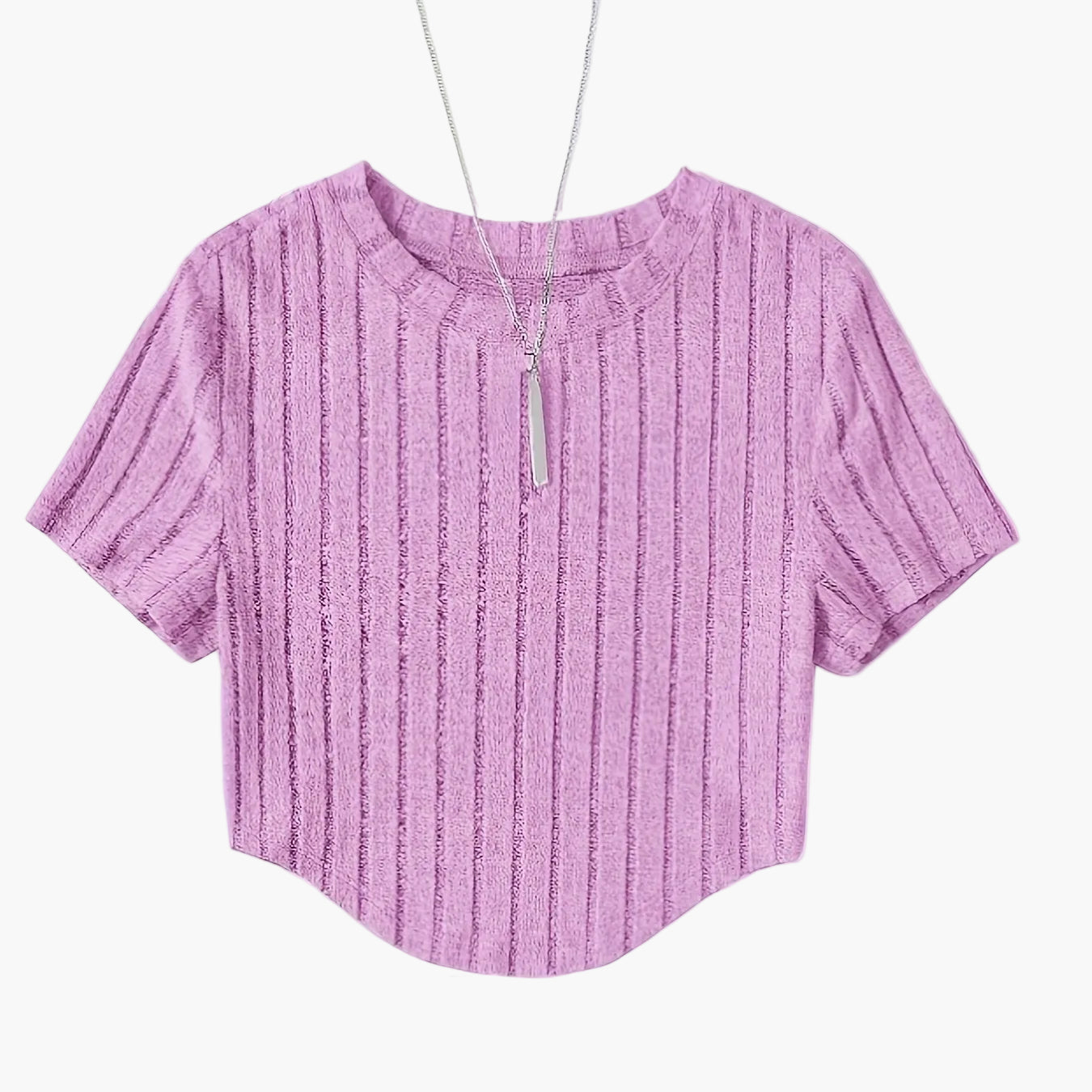Women's Short-Sleeve Crop Top in Casual Style with Crew Neck – Perfect for Everyday and Leisure