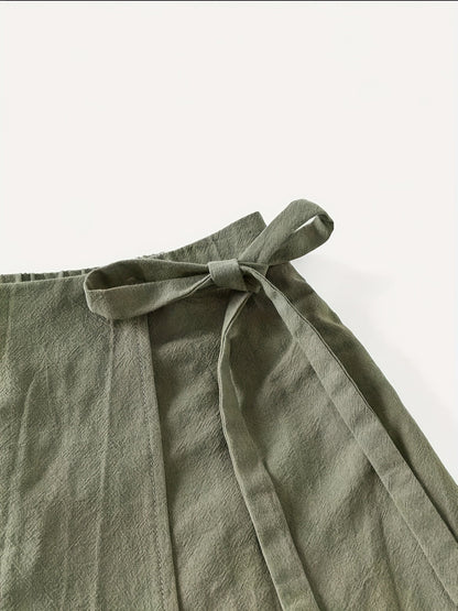 Women's Wrap Skirt with Bow and Tank Top – Elegant Summer Street Style Look