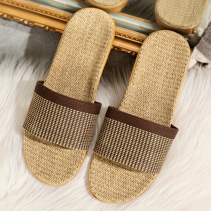 Women's Comfortable Summer Sandals in Casual Style – Flat Slip-Ons, Comfortable House Slippers, Open Toes