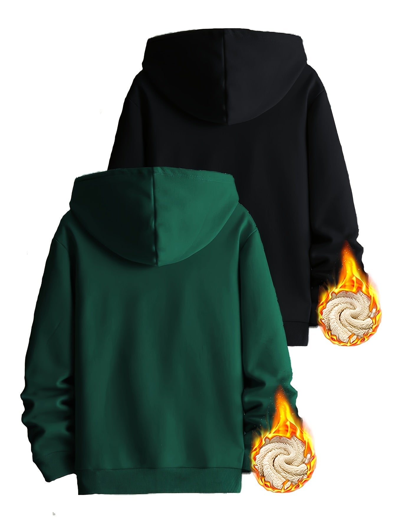 Hoodie set, 2-pack, with teddy lining; lined, warm hooded sweatshirt