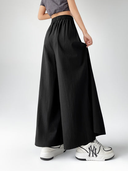 Women's Wide-Leg Culotte Pants for Leisure and Everyday Wear, Trendy Palazzo Pants, Loose Fit Design