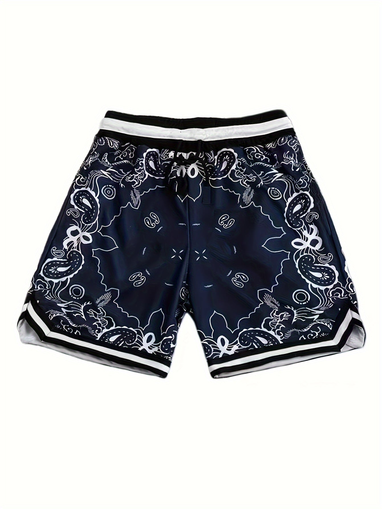Herren Streetwear Basketball Shorts mit Paisley Print – Sportliche Freizeithose für Alltag & Training
