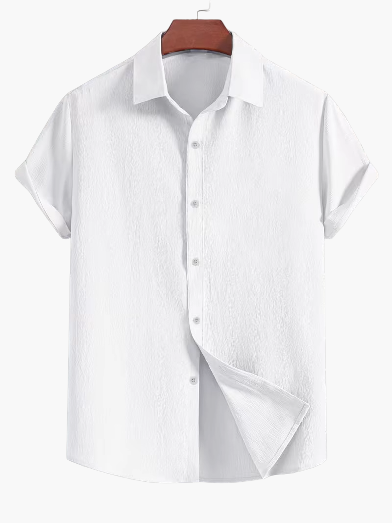 Men's Short-Sleeve Casual Shirt with Button Placket – Stylish Summer Shirt for Everyday & Weekend