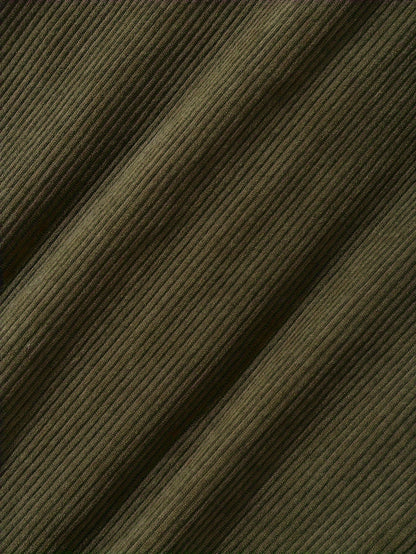 Herren Hemd Cord Patchwork Langarm Knopfleiste Braun Beige Khaki