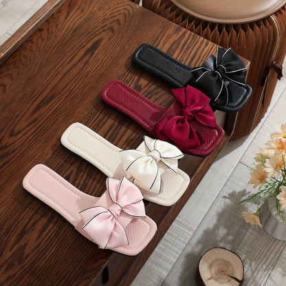 Damen Sandalen mit großer Schleife – Modische Slides für Freizeit und Sommer