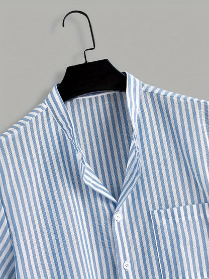 Men's Short-Sleeve Shirt with Stripes – Casual Summer Style for Everyday and Leisure