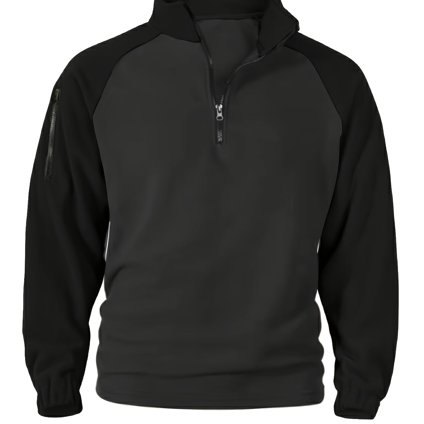Men's half-zip pullover with fleece look and raglan sleeves