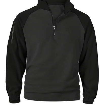 Men's half-zip pullover with fleece look and raglan sleeves