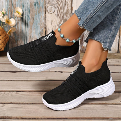 Damen Slip-On Freizeitschuhe mit Streifenmuster – Bequeme Alltags-Sneaker für Freizeit und Alltag