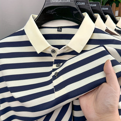 Men's polo shirt with maritime stripes – Classic casual style for everyday and leisure