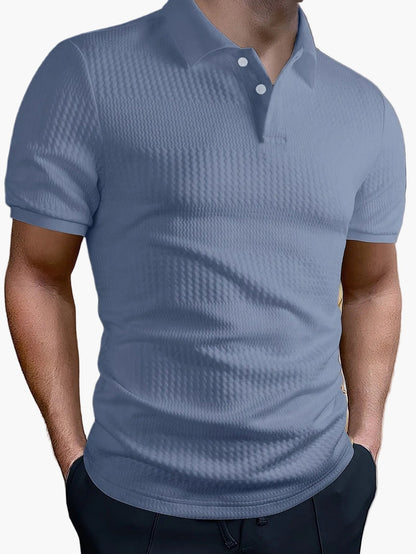 Herren Poloshirt Slim Fit mit Strukturmuster – Casual Sommerstyle