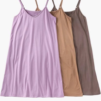 Women's Nightgown Set – Elegant Spaghetti Strap Slip Dress for Spring and Summer, 3-Pack