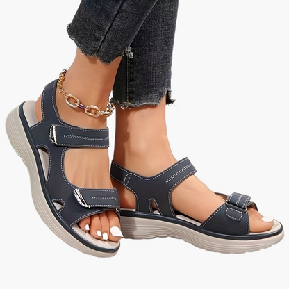 Women's Comfort Sandals with Velcro Closure – Everyday & Casual, Open Toes, Platform Sole