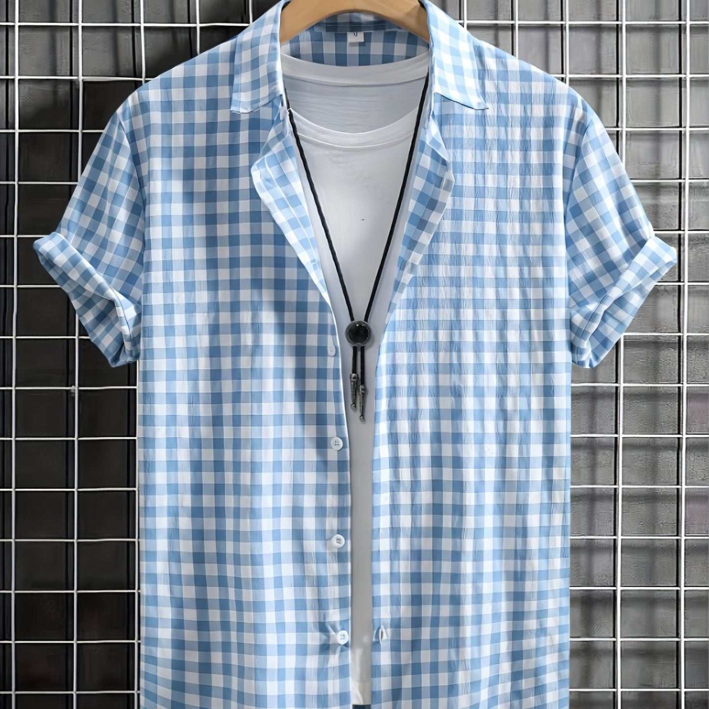 Herren Kurzarm Freizeithemd Kariert – Modernes Button-Down für Alltag und Freizeit