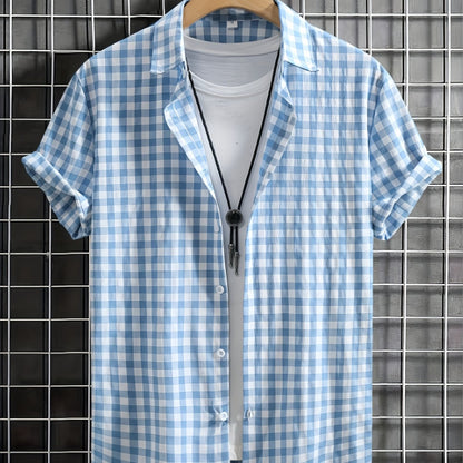 Herren Kurzarm Freizeithemd Kariert – Modernes Button-Down für Alltag und Freizeit