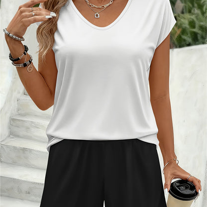 Women's Casual Set Short-Sleeve T-Shirt and Shorts for Summer – Comfortable Loungewear Style