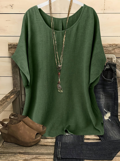 Damen Casual Oversize Tunika Bluse für Alltag und Freizeit – Lockerer Stil