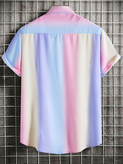 Men's Short-Sleeve Casual Shirt with Shell Motif – Modern Resort Shirt for Beach & Vacation