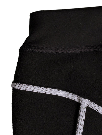 Black leggings with contrasting stitching, high waist