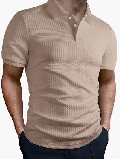Herren Poloshirt Slim Fit mit Strukturmuster – Casual Sommerstyle