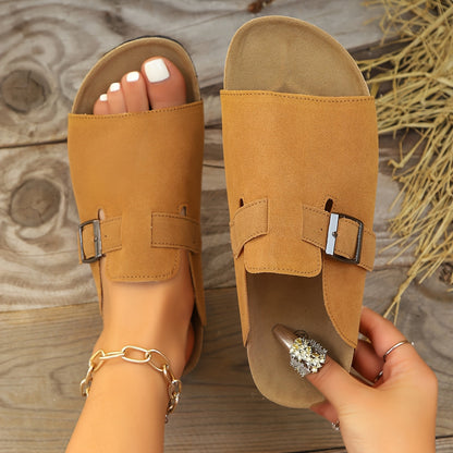 Women's Comfort Sandals with Buckle and Modern Slip-On Style – Ideal for Everyday & Leisure