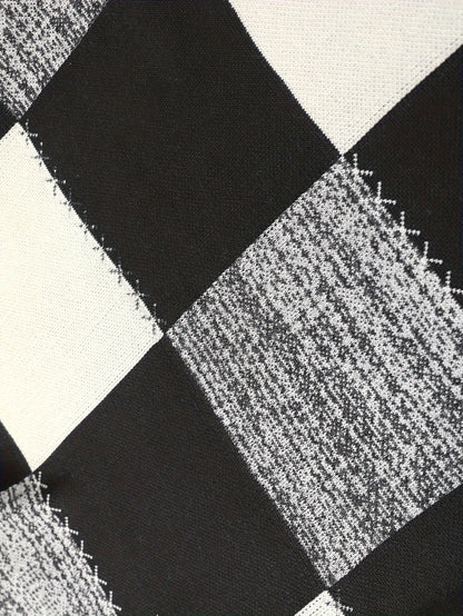Herren Patchwork Hoodie mit Karomuster und Kapuze