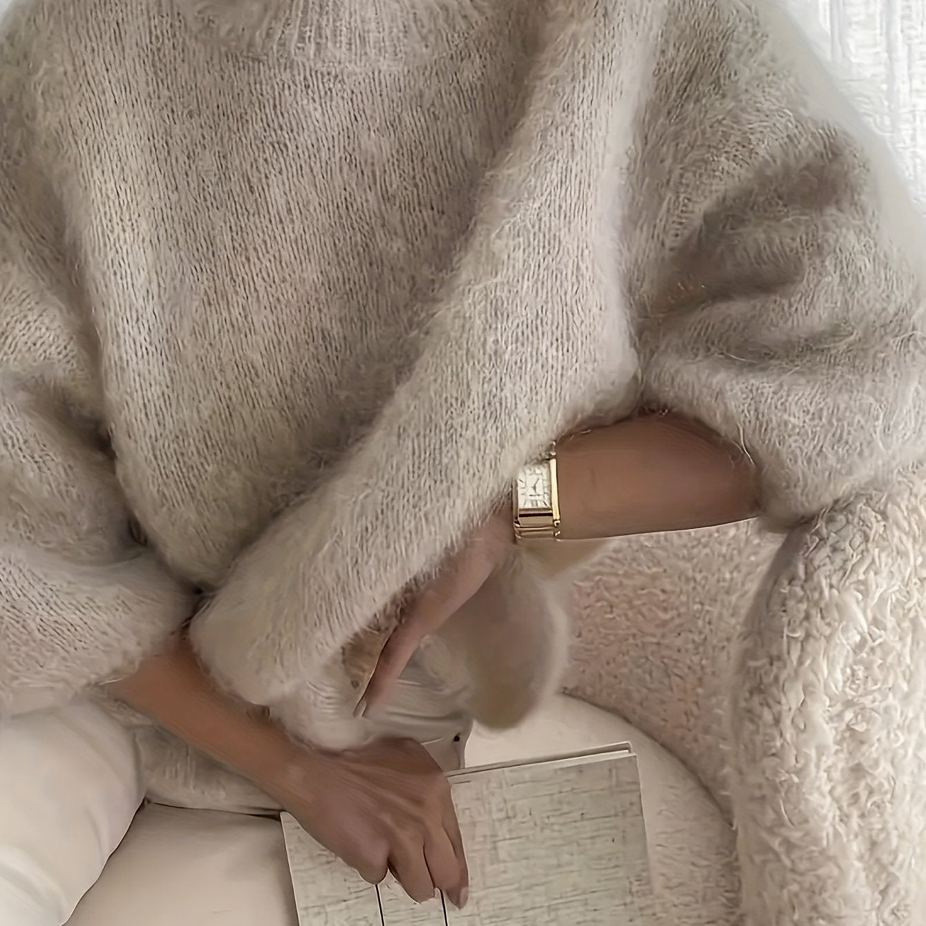 Damen Pullover Elegant Lockerer Schnitt Herbst Winter Stil