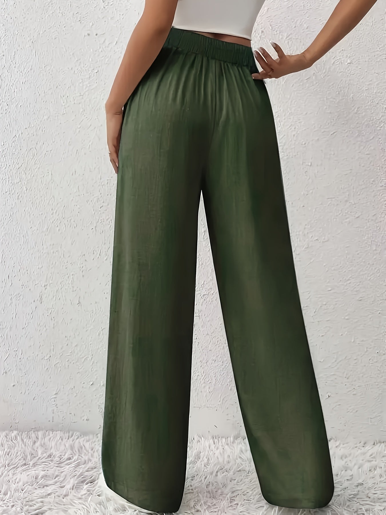 Women's Wide-Leg Pants with Drawstring – Casual Leisurewear for Everyday and Weekends