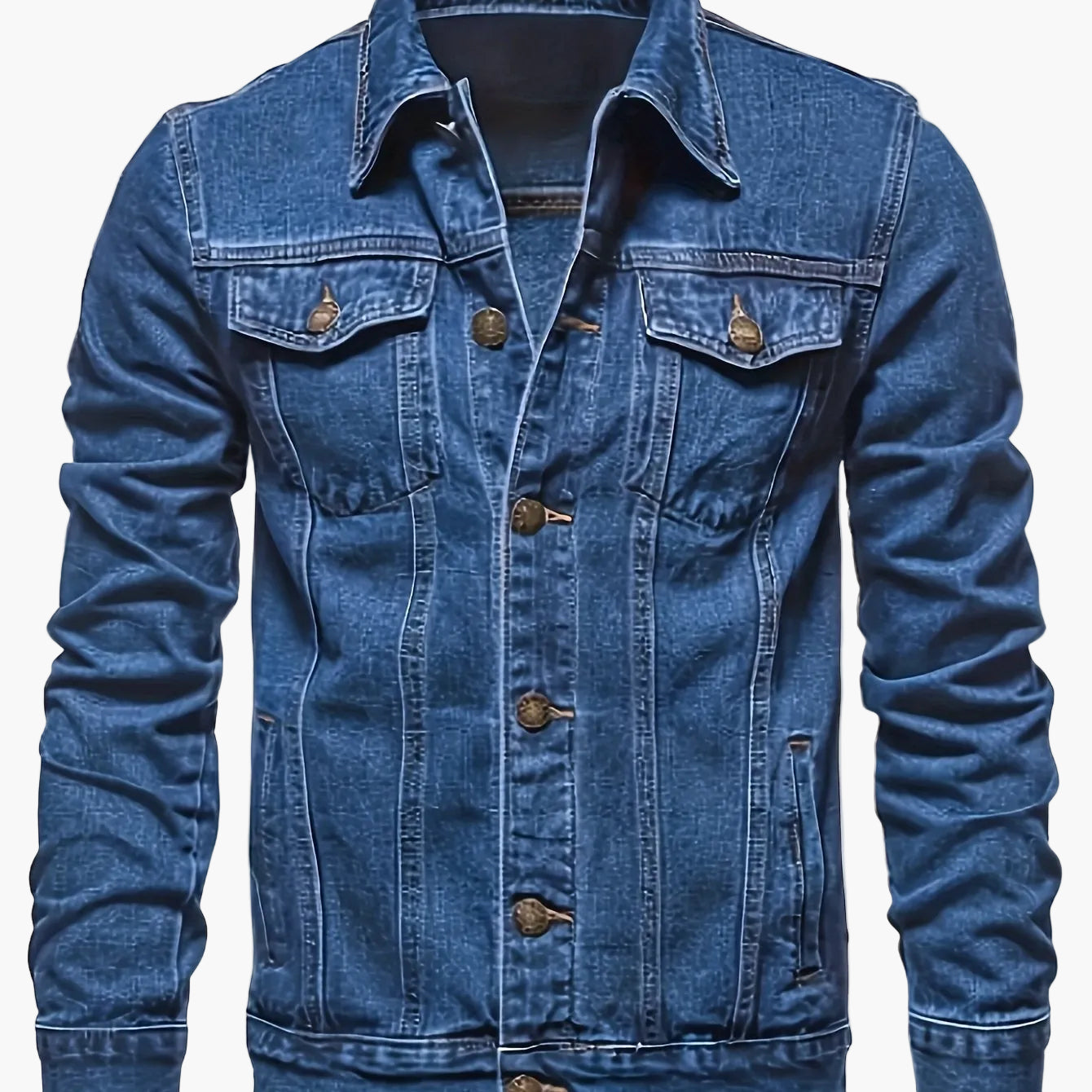 Herren Jeansjacke im klassischen Stil – Freizeitjacke für Alltag und Streetwear