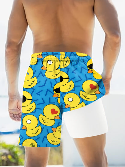 Herren Badehose mit Gummienten-Motiv – Lustige Schwimmshorts für Freizeit & Strand