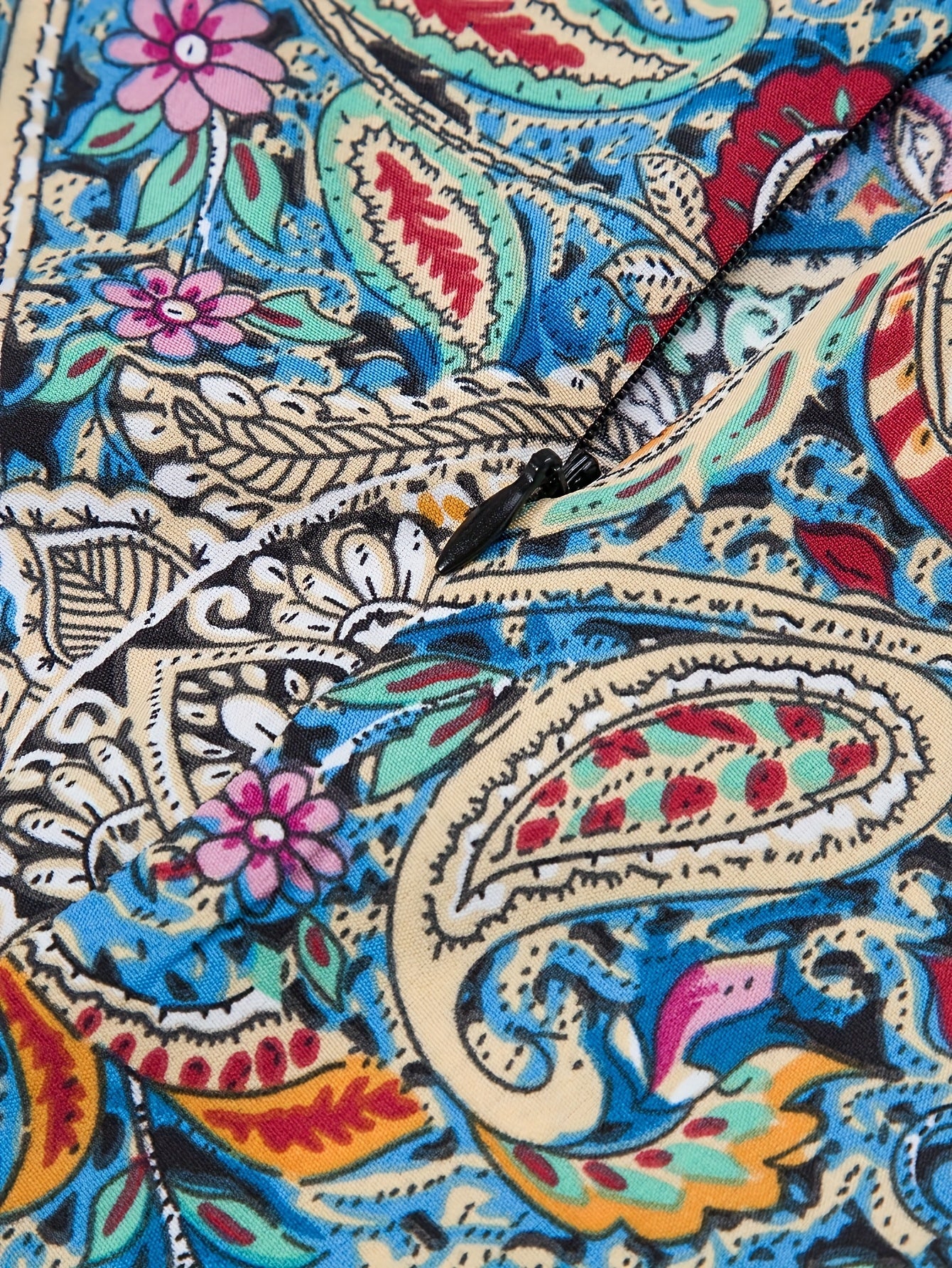 Women's Elegant Boho Midi Skirt with Paisley Pattern and Bow Detail – Perfect for Spring & Summer