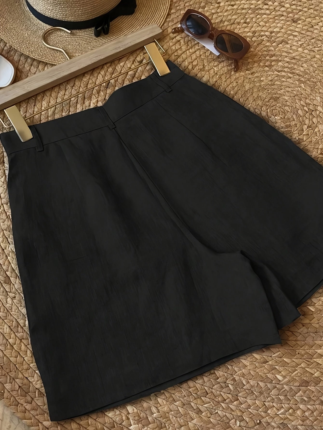 Women's Vintage High Waist Summer Shorts – Elegant Casual Pants with Pockets