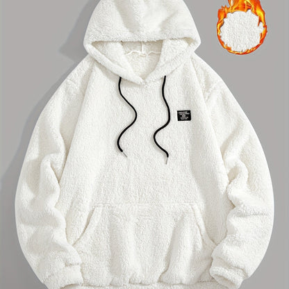 Unisex teddy fleece hoodie with a kangaroo pocket and hood